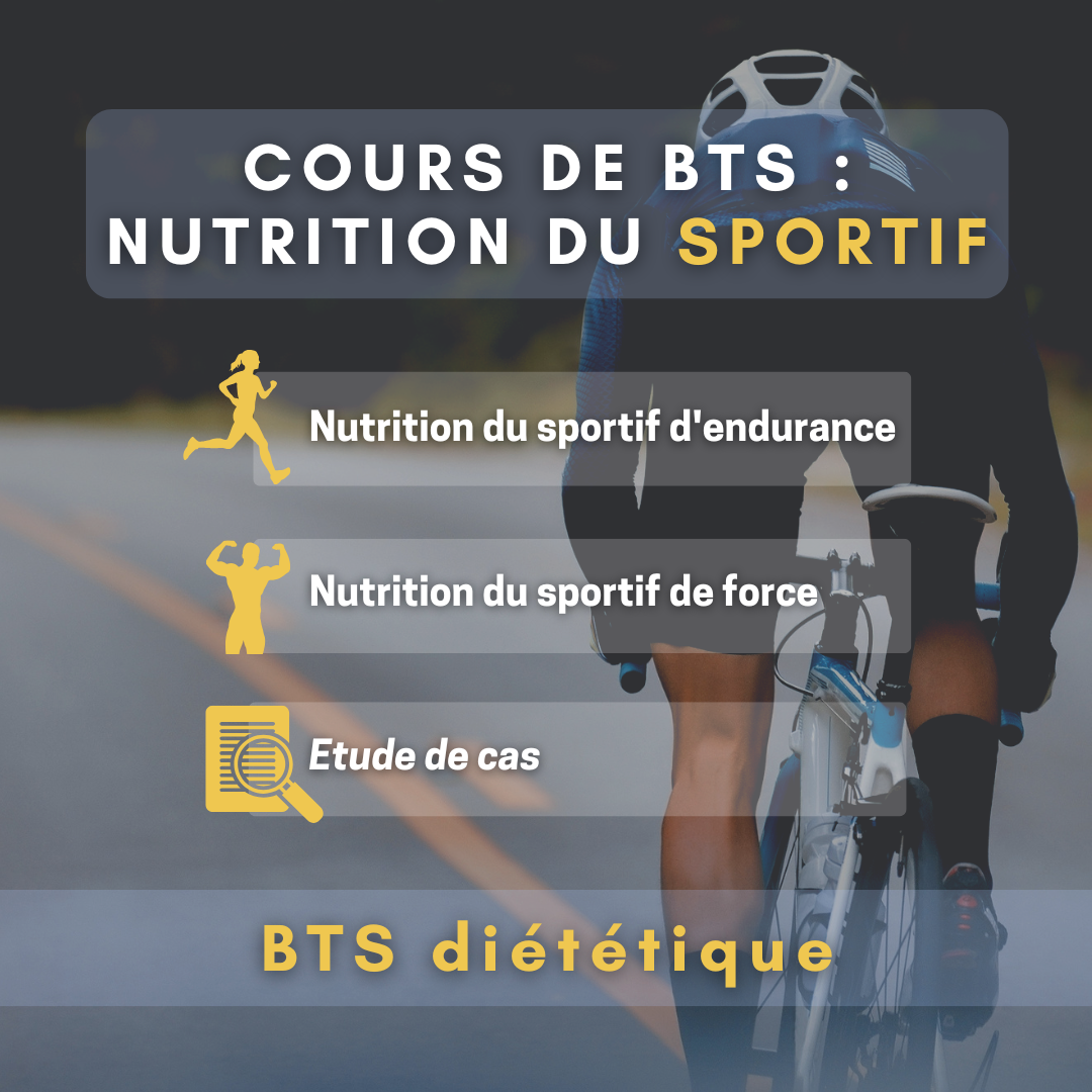 Cycliste avec le programme des cours en nutrition du sportif pour les BTS